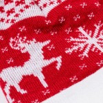 Polyester hoed met origineel kerstmotief en rode pompon vijfde weergave