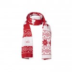Rode en witte kerstontwerp acryl polyester sjaal tweede weergave