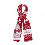 Rode en witte kerstontwerp acryl polyester sjaal kleur rood  negende weergave