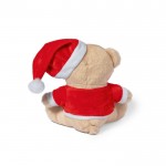 Teddybeer met kerstmuts en personaliseerbaar shirt kleur bruin derde weergave