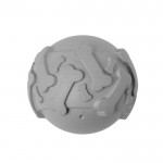 Rubberen bal voor huisdieren met botvormig reliëf kleur grijs  negende weergave