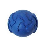 Rubberen bal voor huisdieren met botvormig reliëf kleur blauw  negende weergave