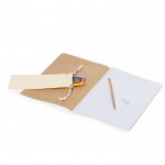 Katoenen tas met een schrijfset, kleuren en notitieboek kleur beige vierde weergave