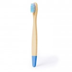 Kindertandenborstel van bamboe met gekleurde details kleur blauw  negende weergave