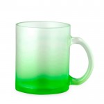 Glazen beker met matte afwerking in doorzichtige kleuren 350 ml kleur groen  negende weergave