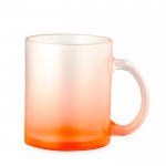 Glazen beker met matte afwerking in doorzichtige kleuren 350 ml kleur oranje  negende weergave
