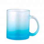 Glazen beker met matte afwerking in doorzichtige kleuren 350 ml kleur blauw  negende weergave