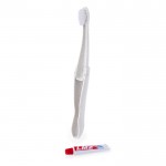 Opvouwbare tarweriet tandenborstel met tandpasta tweede weergave