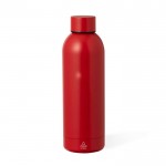 Gerecyclede roestvrijstalen fles in metallic kleuren 500ml kleur rood  negende weergave