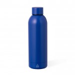 Gerecyclede roestvrijstalen fles in metallic kleuren 500ml kleur blauw  negende weergave