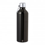 Fles van gerecycled aluminium met karabijnhaak 800 ml kleur zwart  negende weergave