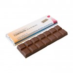 Rechthoekige reep melkchocolade of pure chocolade 75g kleur wit