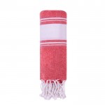 Katoenen handdoek pareo met details aan beide uiteinden 180g/m2 kleur rood  negende weergave