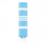 Bicolor pareo handdoek van gerecycled katoen en polyester 255 g/m2 kleur lichtblauw  negende weergave