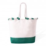 Tweekleurige katoenen tas met lange touwhengsels, 280 g/m2 kleur groen  negende weergave