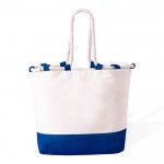 Tweekleurige katoenen tas met lange touwhengsels, 280 g/m2 kleur marineblauw  negende weergave