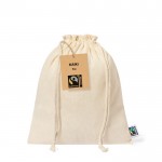 Fairtrade katoenen tas met trekkoord voor zelfsluiting 150g/m2