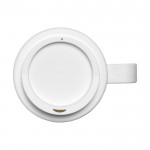 Koffiemok 360º bedrukt met handvat kleur wit tweede weergave