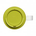 Koffiemok 360º bedrukt met handvat kleur limoen groen tweede weergave