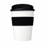 Koffiemok 360º bedrukt met siliconen kleur zwart vooraanzicht