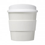 Mini koffiemok met siliconen en 360º bedrukt kleur wit vooraanzicht