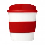 Mini koffiemok met siliconen en 360º bedrukt kleur rood vooraanzicht