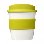 Mini koffiemok met siliconen en 360º bedrukt kleur limoen groen vooraanzicht