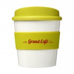 Mini koffiemok met siliconen en 360º bedrukt kleur limoen groen met logo