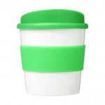 Mini koffiemok met siliconen en 360º bedrukt kleur groen vooraanzicht