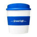 Mini koffiemok met siliconen en 360º bedrukt kleur koningsblauw met logo