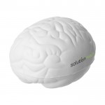 Hersenvormige anti-stressbal kleur wit met logo