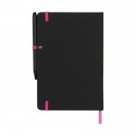 Promotie notitieboekje met kleur details kleur lichtroze achteraanzicht