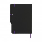 Promotie notitieboekje met kleur details kleur paars achteraanzicht