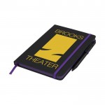 Promotie notitieboekje met kleur details kleur paars met logo