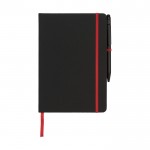 Promotie notitieboekje met kleur details kleur rood vooraanzicht