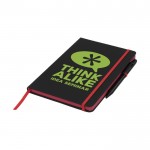 Promotie notitieboekje met kleur details kleur rood met logo