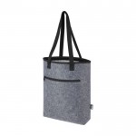 Thermos boodschappentas met logo van gerecycled vilt kleur grijs