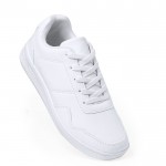 Witte polyester sneakers met bijpassende veters maat 43 vierde weergave