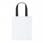 Witte canvas tas met middelgekleurde handvatten, 230 g/m2 kleur zwart  negende weergave