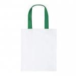 Witte canvas tas met middelgekleurde handvatten, 230 g/m2 kleur groen  negende weergave