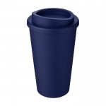 Plastic to go koffiebekers met logo kleur donkerblauw