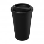 Plastic to go koffiebekers met logo kleur zwart