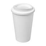 Plastic to go koffiebekers met logo kleur wit