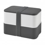 Lunchbox met twee bodems kleur grijs