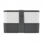 Lunchbox met twee bodems kleur grijs tweede weergave achterkant