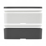 Lunchbox met twee bodems kleur grijs vierde weergave