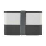 Lunchbox met twee bodems kleur grijs tweede weergave voorkant