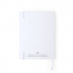 Antibaterieel notitieboekje met elastieken band kleur wit vierde weergave