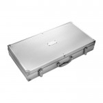 Aluminium koffer met 18 roestvrijstalen BBQ-accessoires kleur zilver tweede weergave