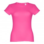 Katoenen T-shirts met logo voor vrouwen in de kleur fuchsia